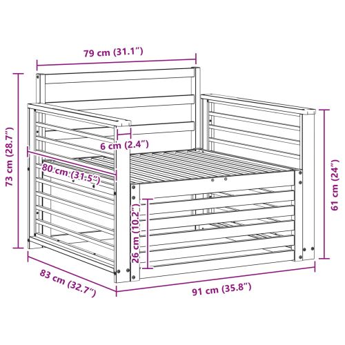 2 Брой Диван с подлакътници Солидно акациево дърво Естествен