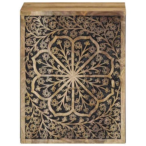 Стенен шкаф за баня 38x33x48 см масивно мангово дърво