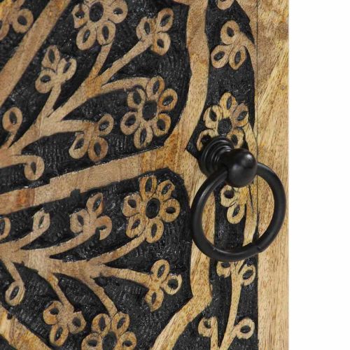 Стенен шкаф за баня 38x33x48 см масивно мангово дърво