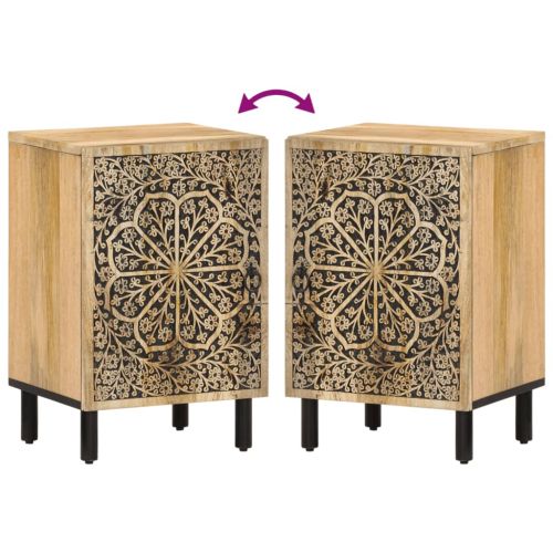 Шкаф за баня 38x33x58 см масивно мангово дърво