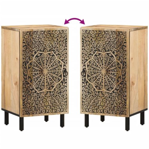 Страничен шкаф 40x33x75 см манго масивно дърво