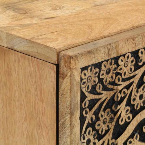 Страничен шкаф 40x33x110 см манго масивно дърво