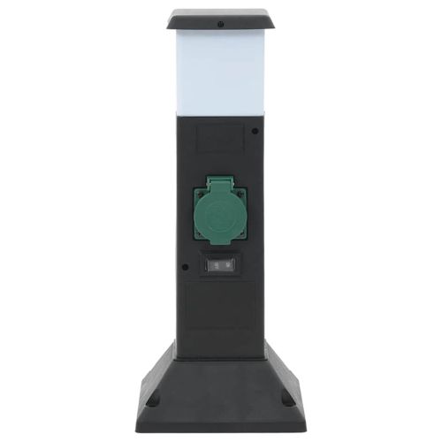 Външен разклонител с лампа и шип 2-посочен 16x16x39,5 см