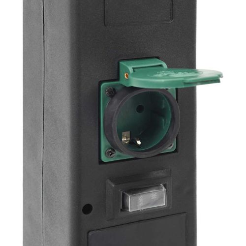 Външен разклонител с лампа и шип 2-посочен 16x16x39,5 см