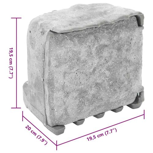 Външен контакт с шип и сензор лампа 4-посочен каменна визия сив