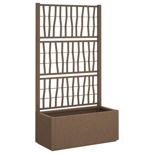 Градинска саксия с решетка Кафяво 80 x 36 x 140 см ПП