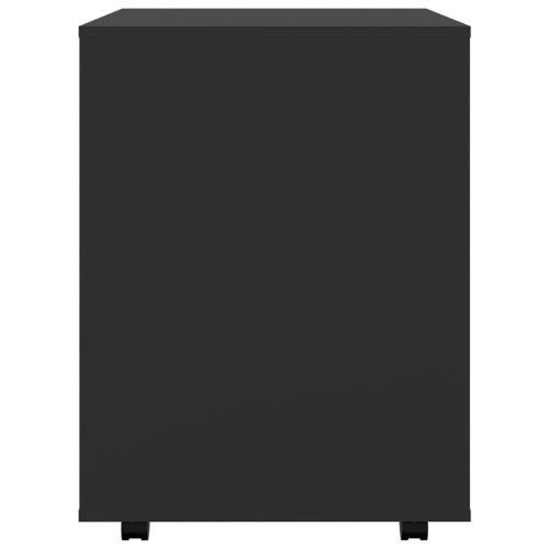 Подвижен шкаф, черен, 60x53x72 см, инженерно дърво
