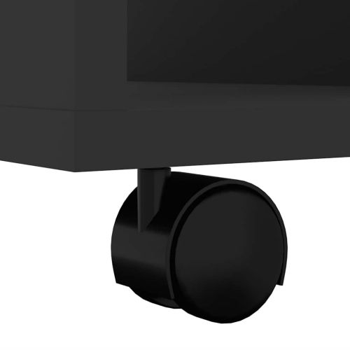 Подвижен шкаф, черен, 60x53x72 см, инженерно дърво