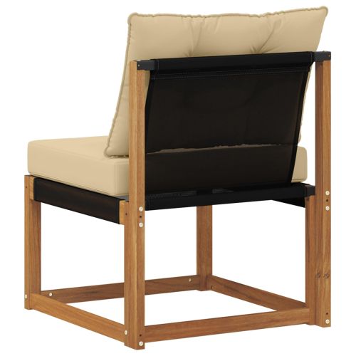 Външен среден диван Масивна акациева дървесина и текстилен плат