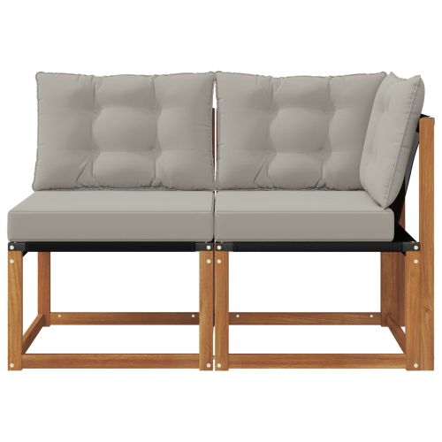 Външен среден и ъглов диван с възглавница 2 Брой Естествен