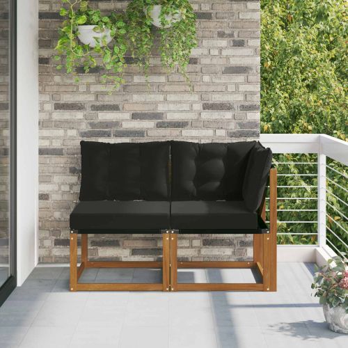 Външен среден и ъглов диван с възглавница 2 Брой Естествен