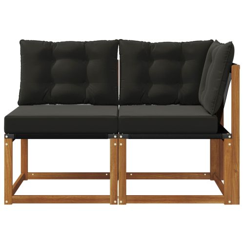 Външен среден и ъглов диван с възглавница 2 Брой Естествен