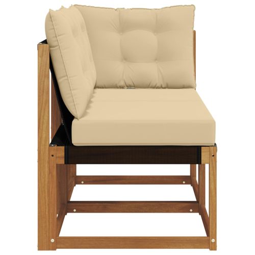 Външен среден и ъглов диван с възглавница 2 Брой Естествен