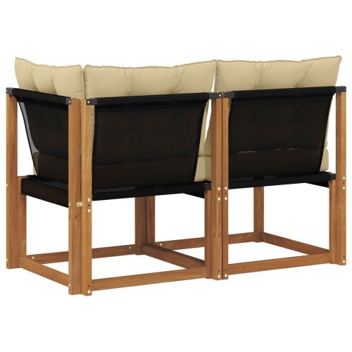 Външен среден и ъглов диван с възглавница 2 Брой Естествен