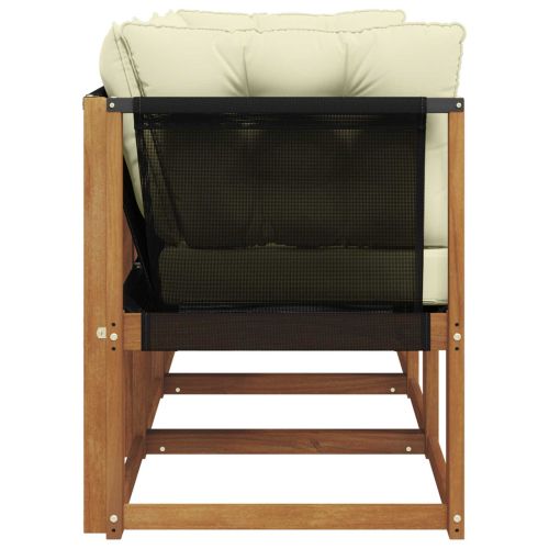 Външен среден и ъглов диван с възглавница 3 Брой Естествен