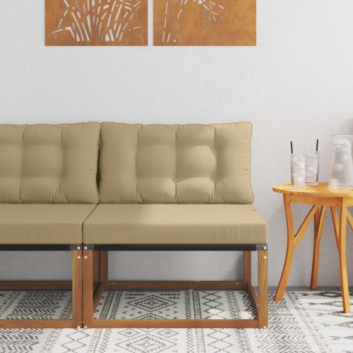 Секционен диван Солидно акациево дърво Естествен