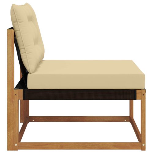 Секционен диван Солидно акациево дърво Естествен