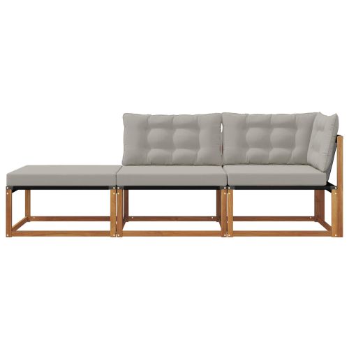 Секционен диван с възглавница 3 Брой Натурално и светлосиво