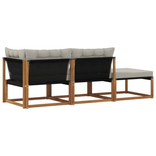 Секционен диван с възглавница 3 Брой Натурално и светлосиво