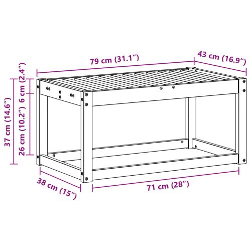 Външна табуретка Естествен 79 x 43 x 37 см