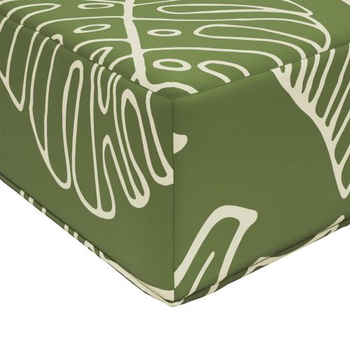 Възглавница за открито седалка Зелени листа 80 x 40 x 8 cm