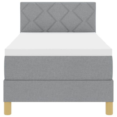 Легло с пружинирана основа Светлосиво 80 x 200 cm текстил