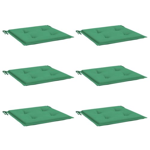 Възглавници за столове 6 бр зелени 40x40x4 см Оксфорд плат