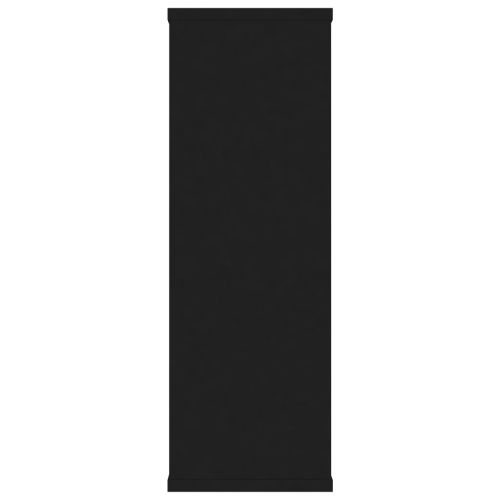 Стенни рафтове, черни, 104x20x58,5 см, инженерно дърво