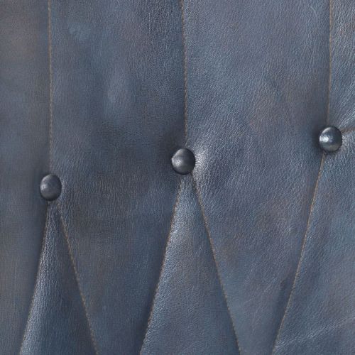 Wingback стол, сив, естествена кожа