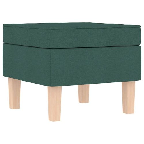 Люлеещ се стол с табуретка за крака, тъмнозелен, плат