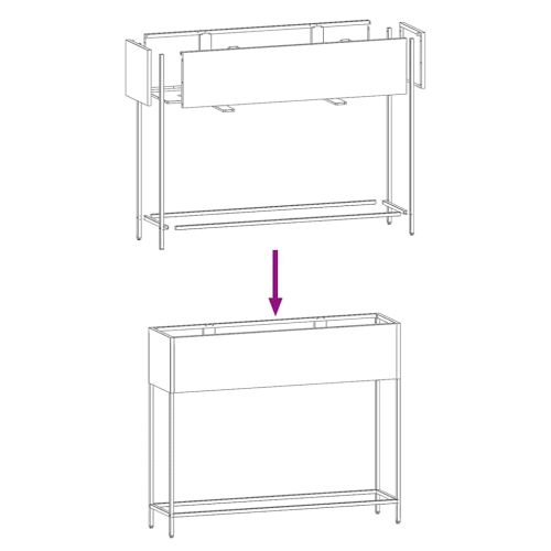 Повдигната градинска саксия Антрацит 100 x 26 x 82 см Стомана