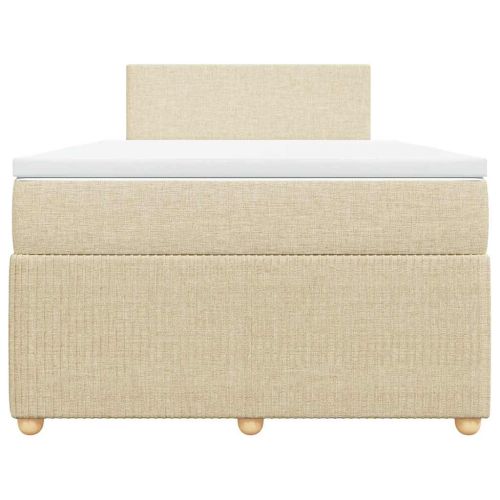 Боксспринг легло с матрак, кремаво, 120x190 см, плат