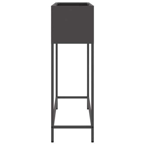 Повдигната градинска саксия Черно 100 x 26 x 82 см Стомана