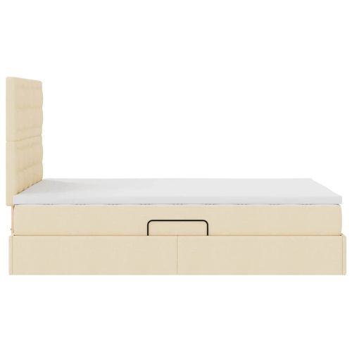 Легло с място за съхранение и LED Крем 120 x 190 cm Полиестер