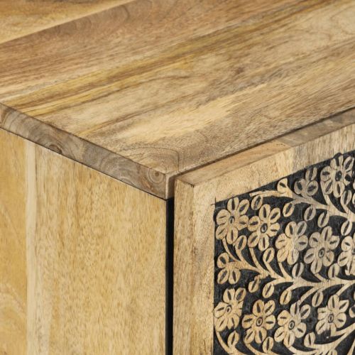 Комплект мебели за баня, 3 части, масивна мангова дървесина