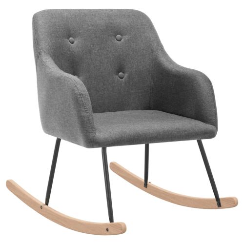 Люлеещ се стол, светлосив, текстил