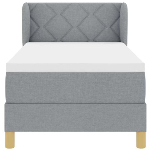 Легло с пружинирана основа Светлосиво 80 x 200 cm текстил