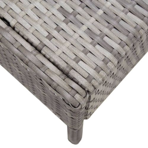 Градински комплект с възглавници, 5 части, полиратан, сив