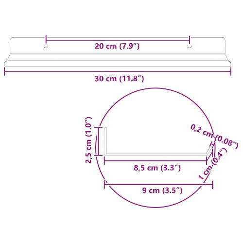 Плаващ рафт 4 pcs Горчично жълто 30 x 9 x 2,5 см Стомана
