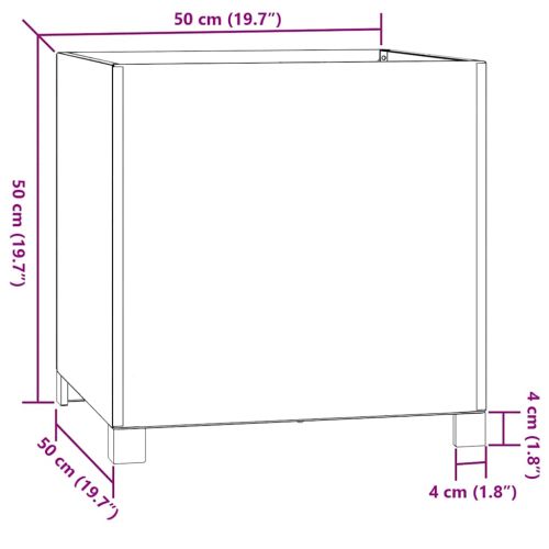 Кашпи с крака, 2 бр, ръждиво, 50x50x50 см, кортенова стомана