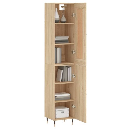 Висок шкаф, сонома дъб, 34,5x34x180 см, инженерно дърво