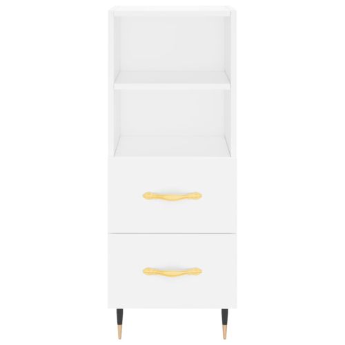 Висок шкаф, бял, 34,5x34x180 см, инженерно дърво