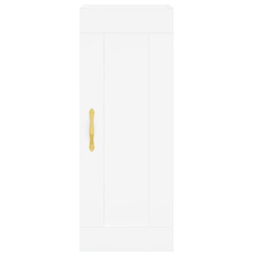 Висок шкаф, бял, 34,5x34x180 см, инженерно дърво