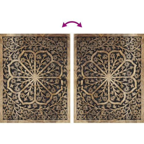 Комплект мебели за баня, 4 части, масивна мангова дървесина