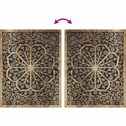 Комплект мебели за баня, 5 части, масивна мангова дървесина