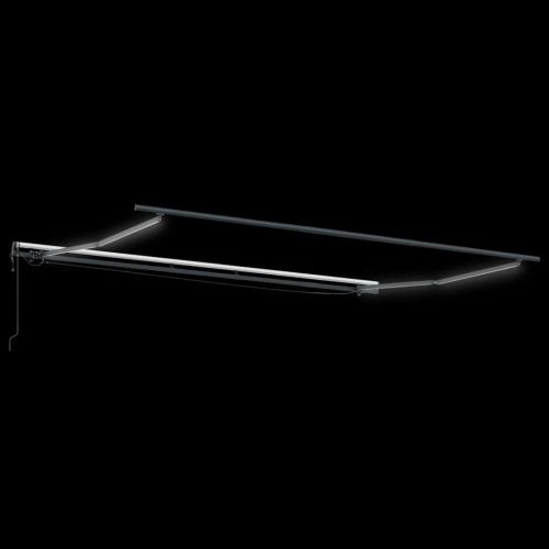 Автоматично прибираща се тента с LED, бордо, 450x300 см