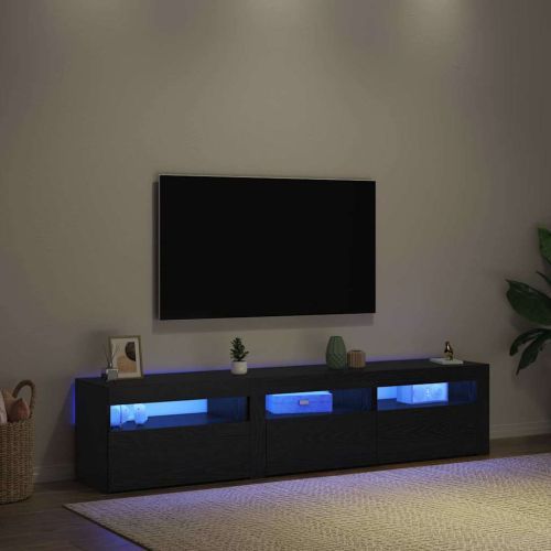 ТВ шкаф 2 pcs Черния дъб 180 x 35 x 40 см Инженерно дърво