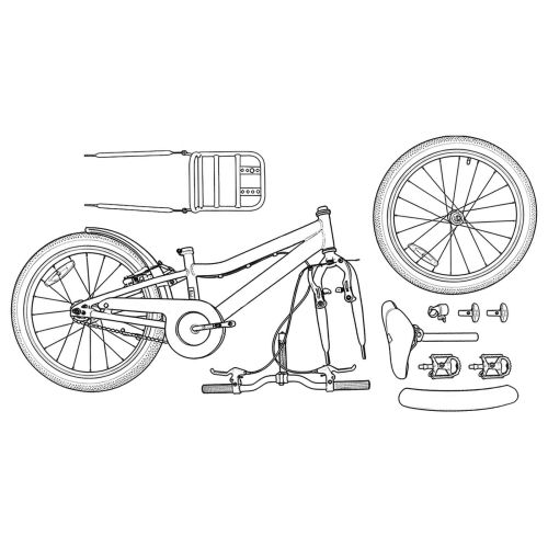 Детски Велосипед 18 инча за 5-7 години Тъмен сив