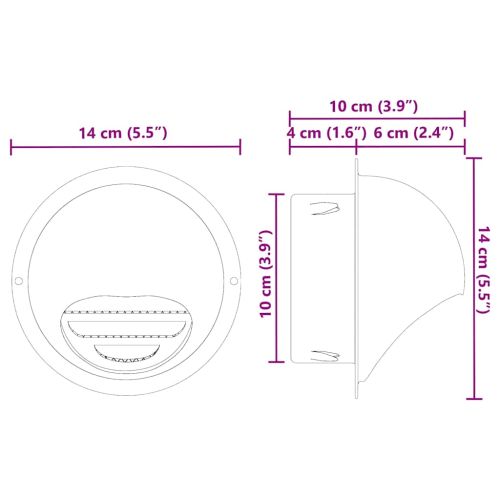 Предпазители за въздушна вентилация 8 pcs Сребрист 100 mm