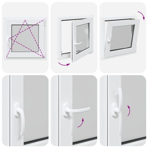 Прозорец за мазе RISOR Бял 50 x 50 cm PVC и стъкло